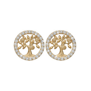 Christina Jewelry Topaz Tree Of Life ørestikker i forgyldt med 50 topaser