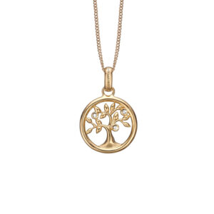 Christina Jewelry Tree of Life vedhæng i forgyldt med 3 topaser