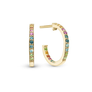 Christina Jewelry World Goals øreringe i forgyldt med multi sten