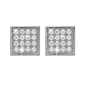 Christina Jewelry øreclips Square Topaz Balance i sølv med topas