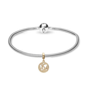 Christina Jewelry sølvarmbånd med Moder jord vedhæng i forgyldt sølv med labgrown diamant