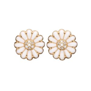 Christina Jewelry topaz marguerites ørestikker i forgyldt/hvid med topas Ø12 mm