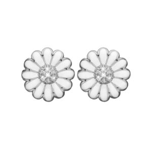 Christina Jewelry topaz marguerites ørestikker i sølv/hvid med topas Ø12 mm