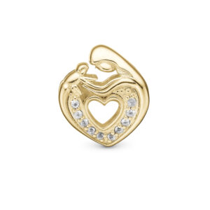 Christina Mother & Child Heart forgyldt charm til læderarmbånd