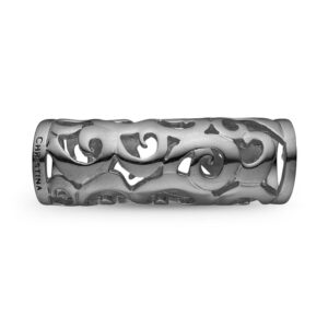 Christina Oriental sort sølv charm til læderarmbånd