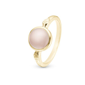 Christina Pink Chalcedony forgyldt ring, ægte lyserød Calcedon