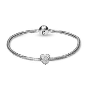 Christina Støt Brysterne Kampagne armbånd i sølv med sølv/hvid marguerit