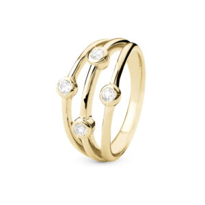 Christina Thrown forgyldt ring med 4 ægte topaser