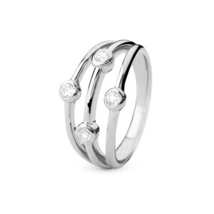 Christina Thrown sølv ring med 4 ægte topaser