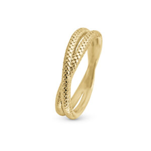 Christina Twin Snake ring i forgyldt