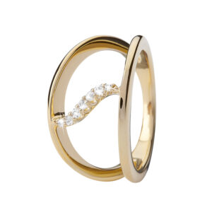 Christina Wave Topaz ring i forgyldt