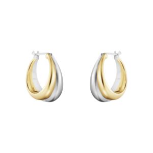 Georg Jensen Curve Øreringe 501B i guld og sølv