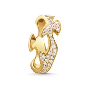 Georg Jensen Fusion midterring i guld med brillanter