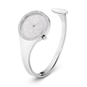 Georg Jensen Vivianna Bangle dameur i stål med diamanter, 27 mm
