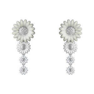 Georg Jensen x Stine Goya Daisy Marguerit medium øreringe, hvid/beige