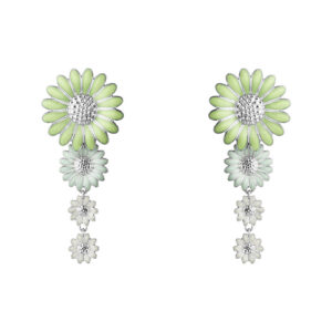 Georg Jensen x Stine Goya Daisy Marguerit medium øreringe, hvid/grøn