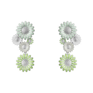 Georg Jensen x Stine Goya Daisy Marguerit øreringe, hvid/grøn