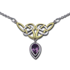 Halskæde med Keltiske knuder og Ametyst