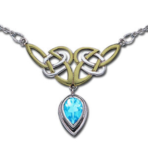 Halskæde med Keltiske knuder og Blå Topas