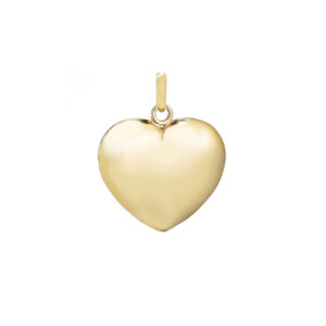 Hjerte massivt vedhæng, 14 kt. guld 10x10 mm