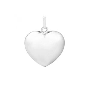 Hjerte massivt vedhæng, 14 kt. hvidguld 13x13 mm