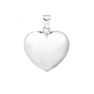 Hjerte vedhæng, 14 kt. hvidguld 10x11 mm