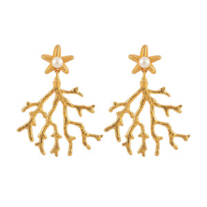 Hultquist Coral Leaf forgyldte øreringe