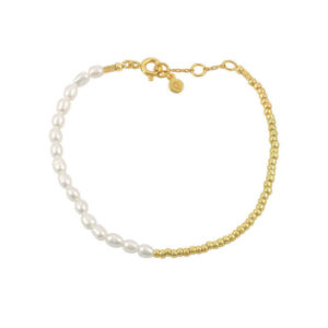 Hultquist Ella Plain forgyldt armbånd med perler