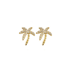 Hultquist Palm forgyldte palme ørestikker med zirkoner
