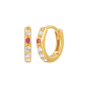 Hultquist Ruby Hoops forgyldte øreringe, Ø 13 mm