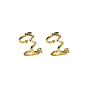 Hultquist Ula Ear Cuffs, forgyldte med cubic zirkoni