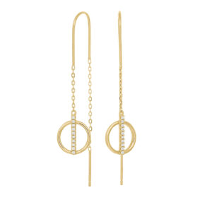 JOANLI Deedee ørehænger i forgyldt med cirkel og kæde