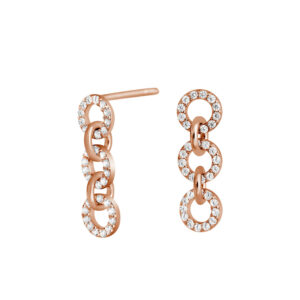 JOANLI Dina ørestikker i rosaforgyldt med små cirkler