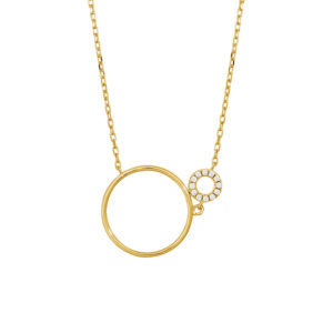 JOANLI Donna halskæde i forgyldt med lille og stor cirkel