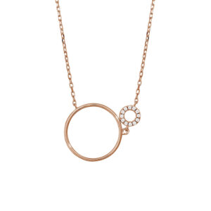 JOANLI Donna halskæde i rosaforgyldt med lille og stor cirkel