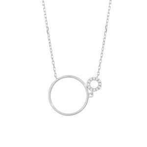 JOANLI Donna halskæde i sølv med lille og stor cirkel
