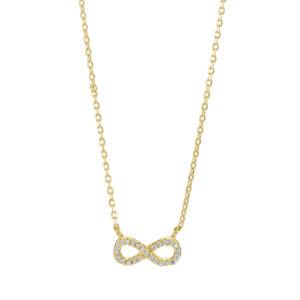 Joanli Agna forgyldt halskæde med uendelighedstegn, 42+3 cm kæde