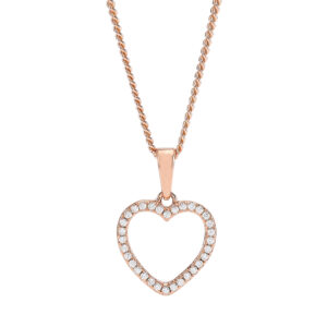 Joanli Aida rosaforgyldt halskæde med mellem hjerte, 42+3 cm kæde