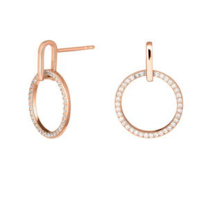 Joanli AnnaNor cirkel ørestikker i rosaforgyldt med zirkoner
