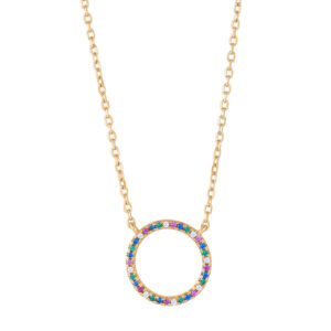 Joanli AnnaNor forgyldt halskæde med rundt vedhæng