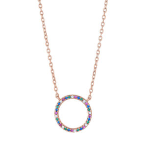 Joanli AnnaNor rosaforgyldt halskæde med rundt vedhæng