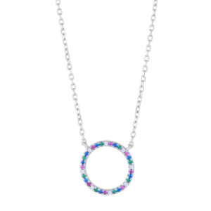 Joanli AnnaNor sølv halskæde med rundt vedhæng