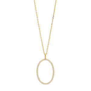 Joanli EMILYNOR halskæde med vedhæng i forgyldt med cz