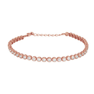 Joanli EMMYNOR tennisarmbånd i rosaforgyldt med zirkoner