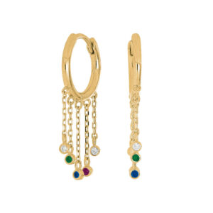 Joanli GiaNor øreringe i forgyldt med farvede zirkoner