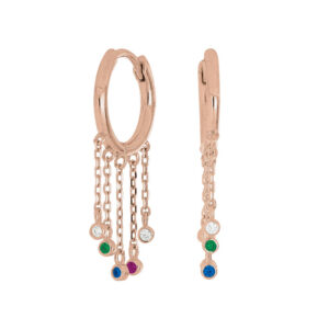 Joanli GiaNor øreringe i rosaforgyldt med farvede zirkoner