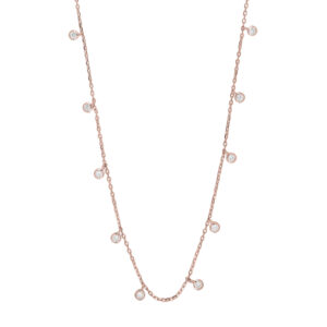 Joanli Gianor halskæde i rosaforgyldt med klare zirkoner