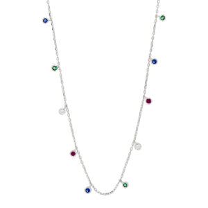 Joanli Gianor halskæde i sølv med farvede cz