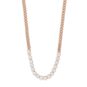 Joanli GinaNor halskæde i rosaforgyldt med zirkoner
