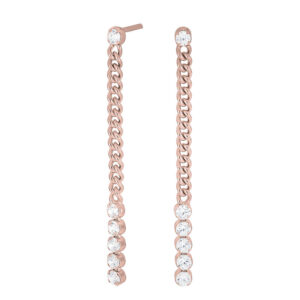 Joanli GinaNor ørehænger i rosaforgyldt med zirkoner